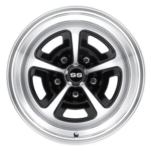 15 x 8 Magnum Alloy Wheel, 5 on 4.75 BP, 4.75 BS, Gloss Black / Machined