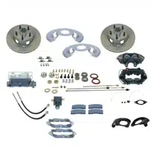 American Made Ford Kelsey-Hayes Style 4-Piston Caliper Front Disc Brake Conversion Kit - V8 - Manual/Power Steering - 1967-1969 Mustang