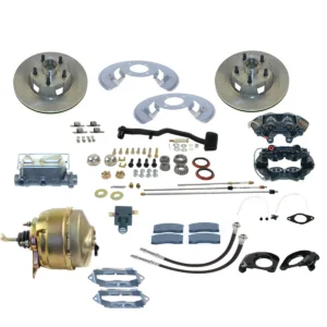 American Made Ford Kelsey-Hayes Style 4-Piston Caliper Front Power Disc Brake Conversion Kit - V8 - Manual/Power Steering - Manual Transmission - 1967-1969 Mustang